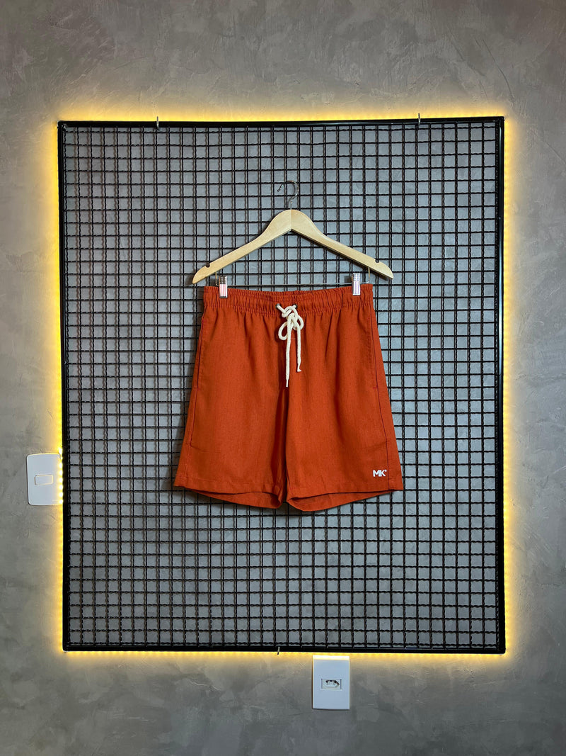 Short De Linho Básico MK Laranja