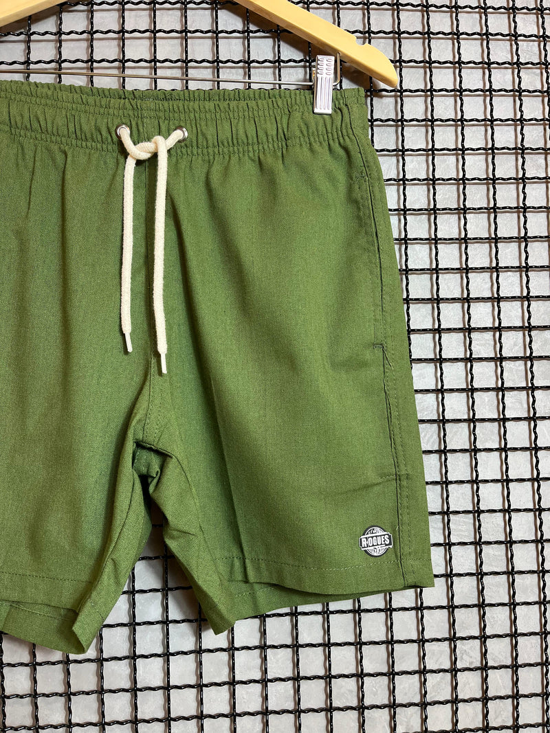 Short De Linho Básico Rogues Verde