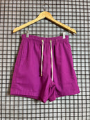Short Linho Básico Liso Rosa