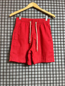 Short Linho Básico Liso Vermelho
